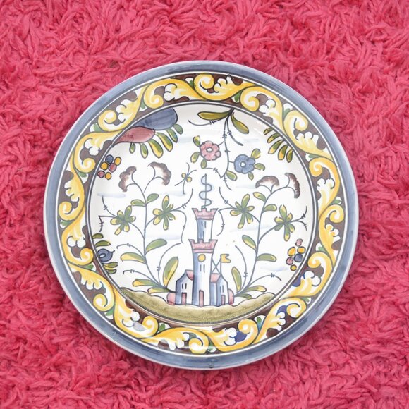 Williams Sonoma Provence Castle Hand Painted Ceramic Salad Plated Portugal 4pcs - Picture 1 of 4